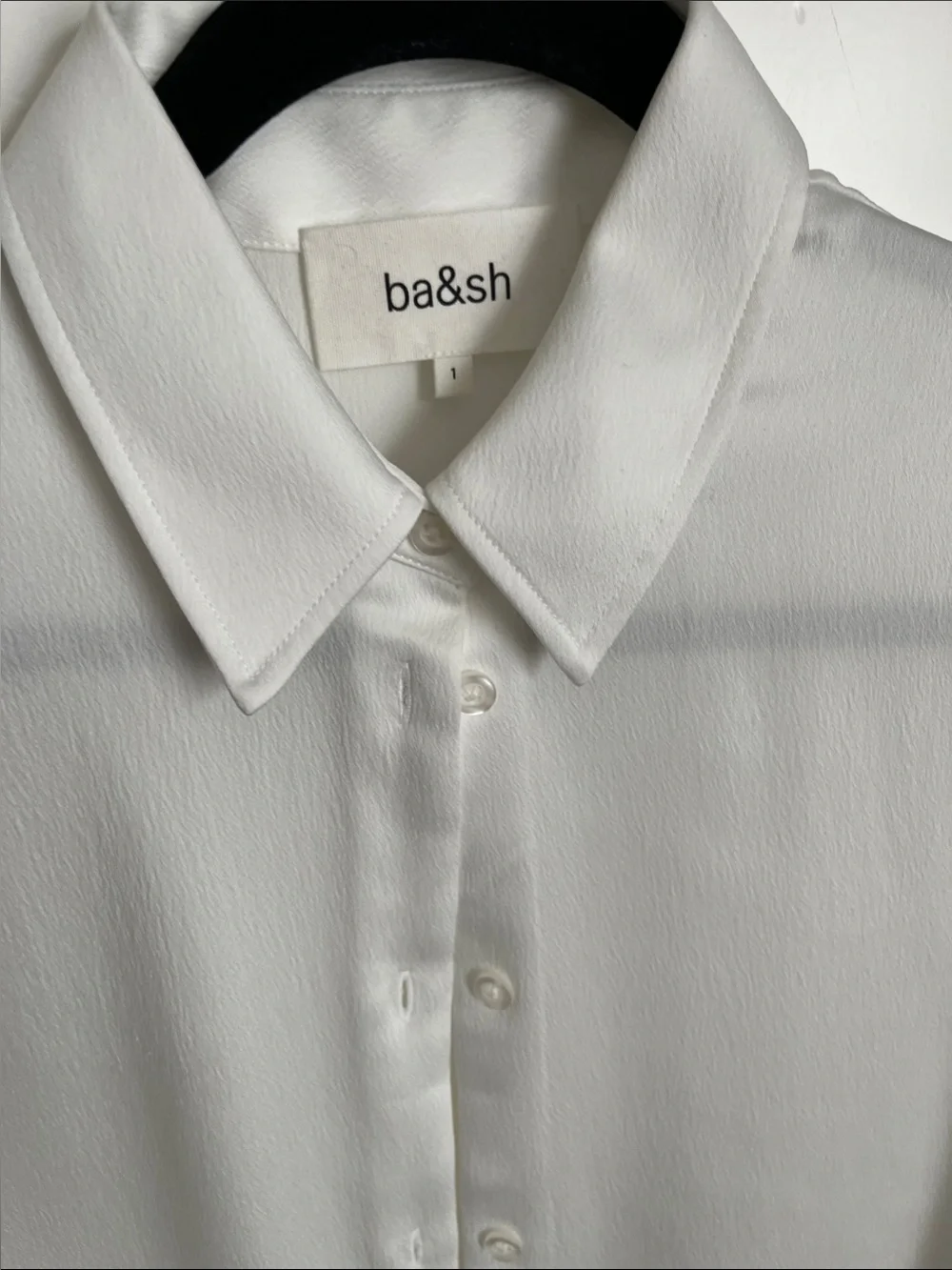 ba&sh White Button-Up Collared Blouse - Picture 2 of 5
